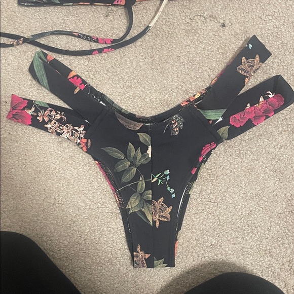 Montce swim Floral Lace-Up Bikini Set - Picture 3 of 7